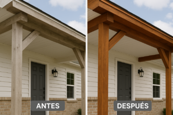 vigas exteriores de madera